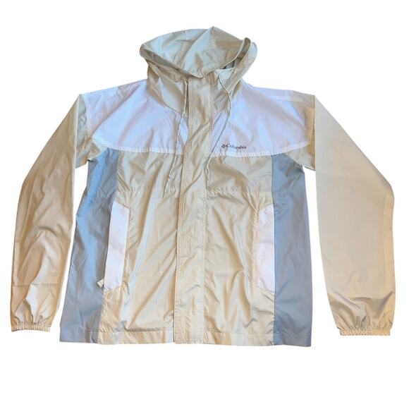 Columbia Flash Challenger Windbreaker lightweight gray cream jacket size medium - Picture 4 of 8